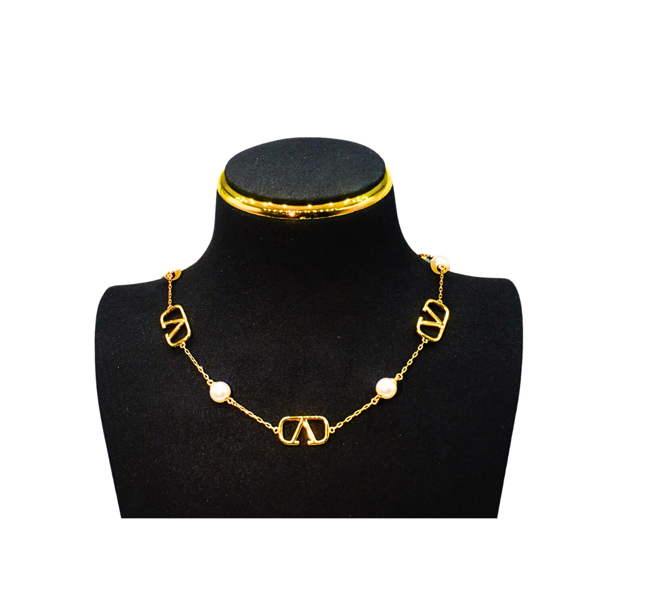 N899149-Gold-Plated Pearl Charm Necklace