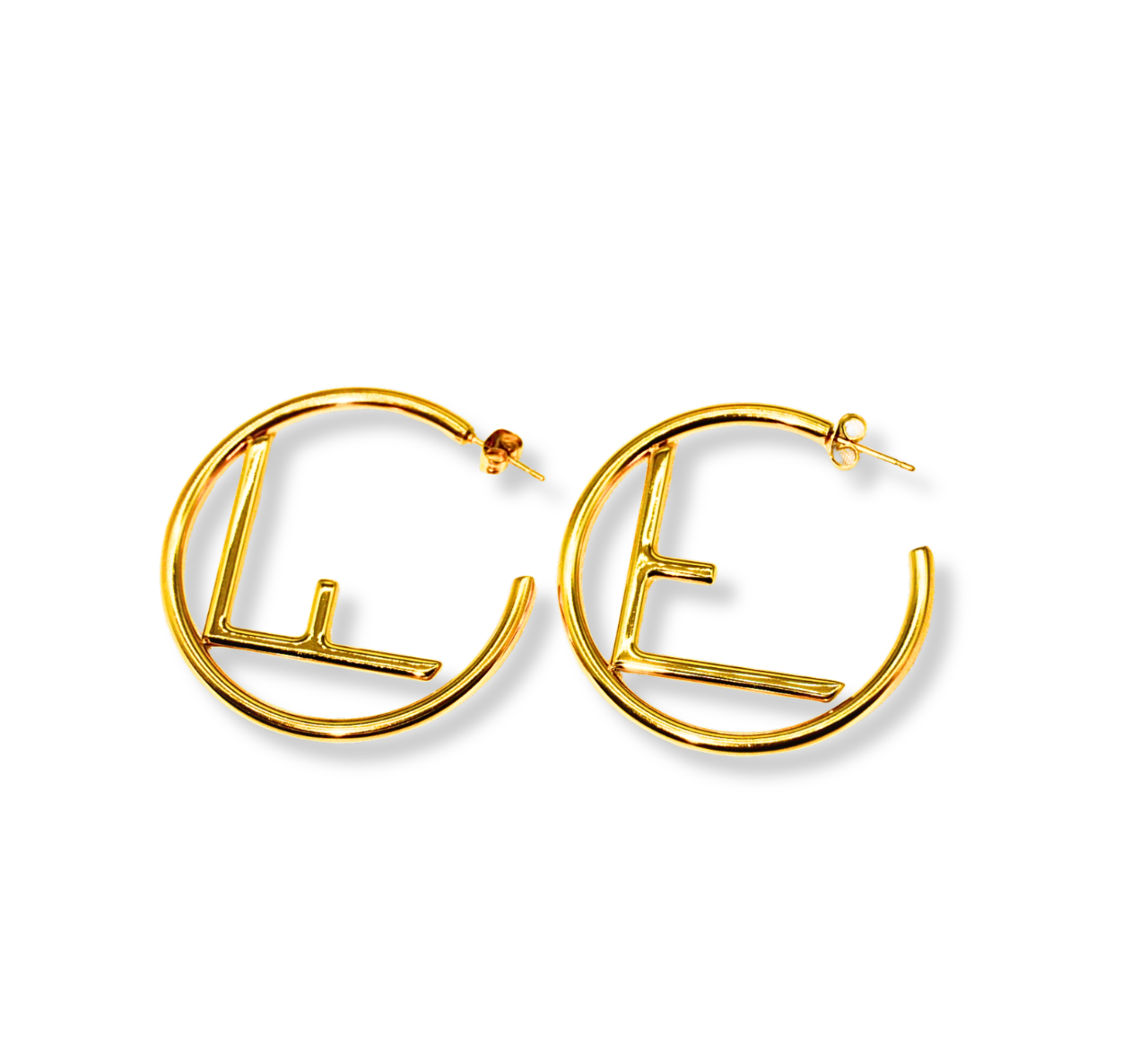 ER9309C-Gold-Plated Statement Hoop Earrings
