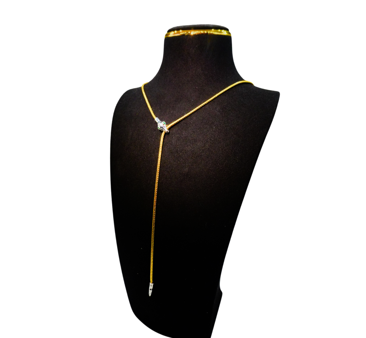 N899509AG-Gold-Plated Lariat Y-Necklace with Minimalist Charm