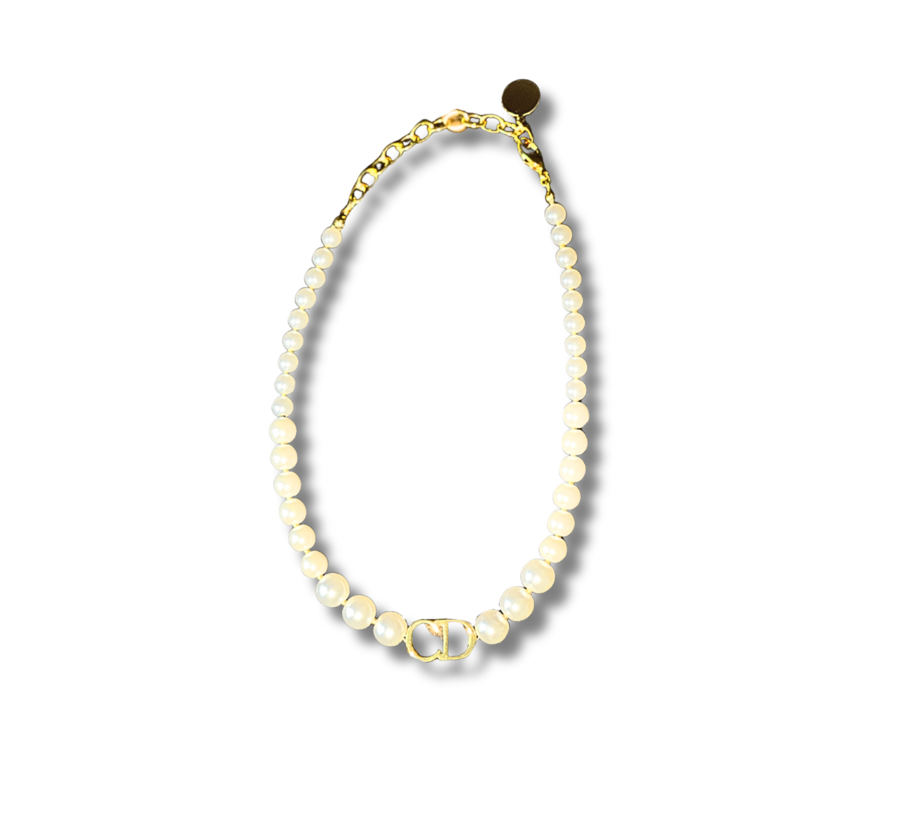 N899809-Plated Pearl Necklace with Elegant Charm