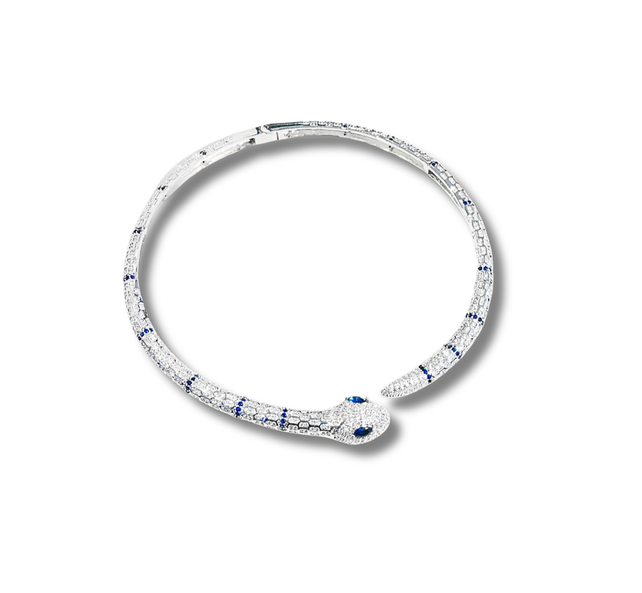 NL899259SL/BL-Snake-Inspired Sparkling Necklace