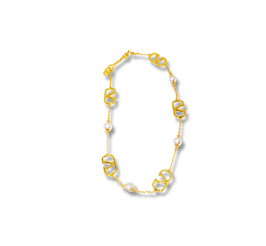 N899149-Gold-Plated Pearl Charm Necklace