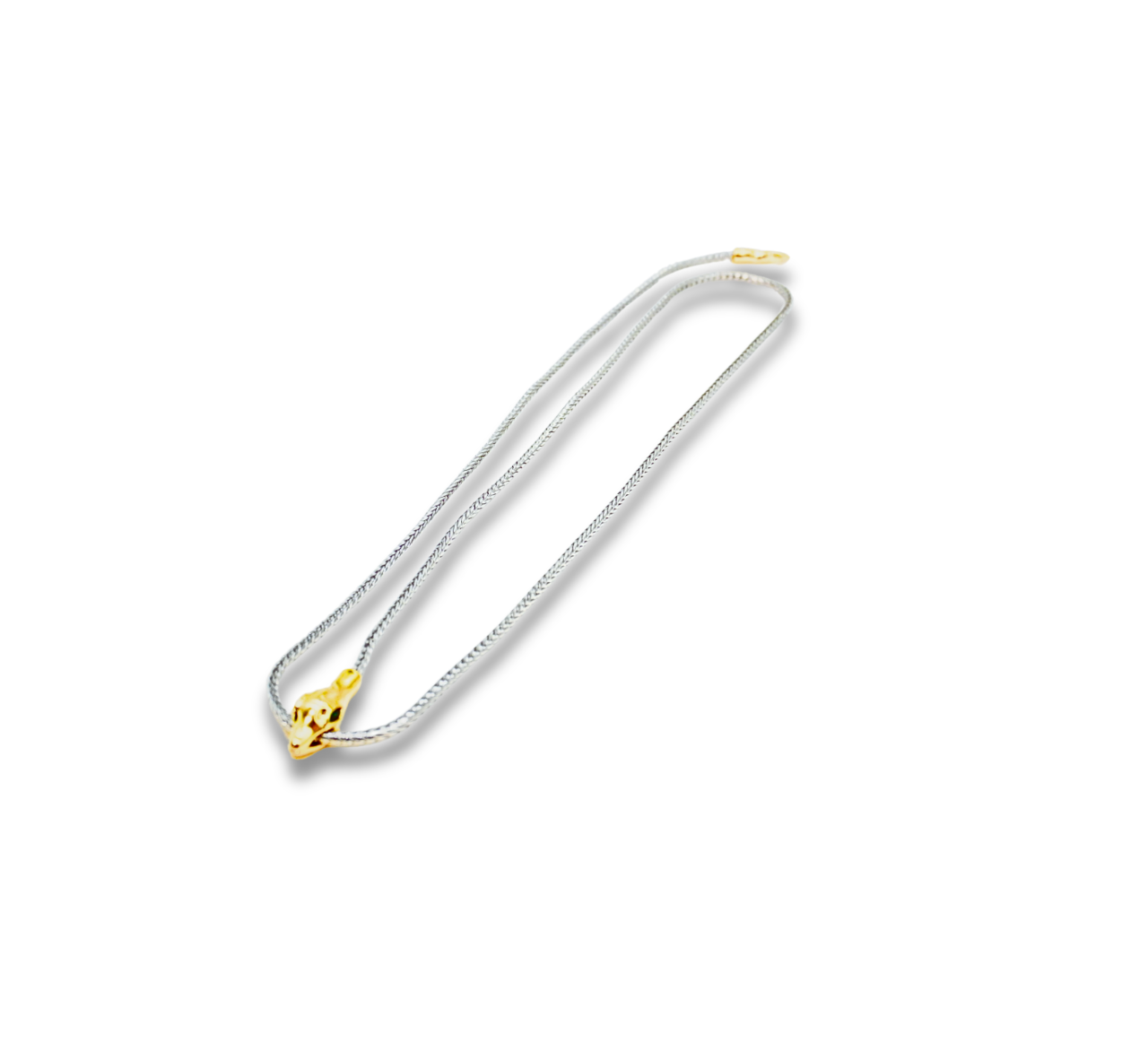 N899509AS-Dual-Tone Lariat Y-Necklace with Gold Accent