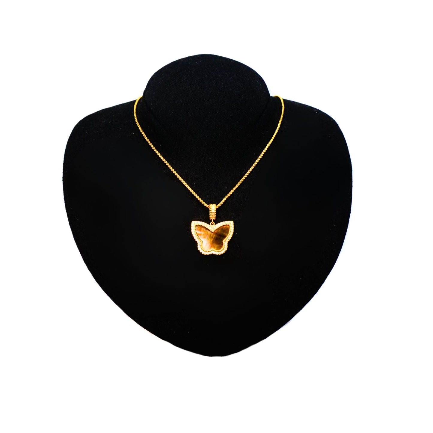 Gold-Plated Butterfly Pendant Necklace with Green Enamel for Women - Elegant Jewelry Gift, Jewelry for Women, Gift for Women 9809BATBR