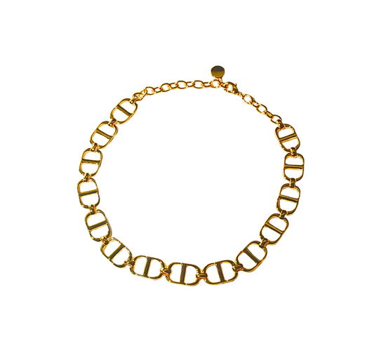 N899959-Gold-Plated Stainless Steel Statement Chain Choker