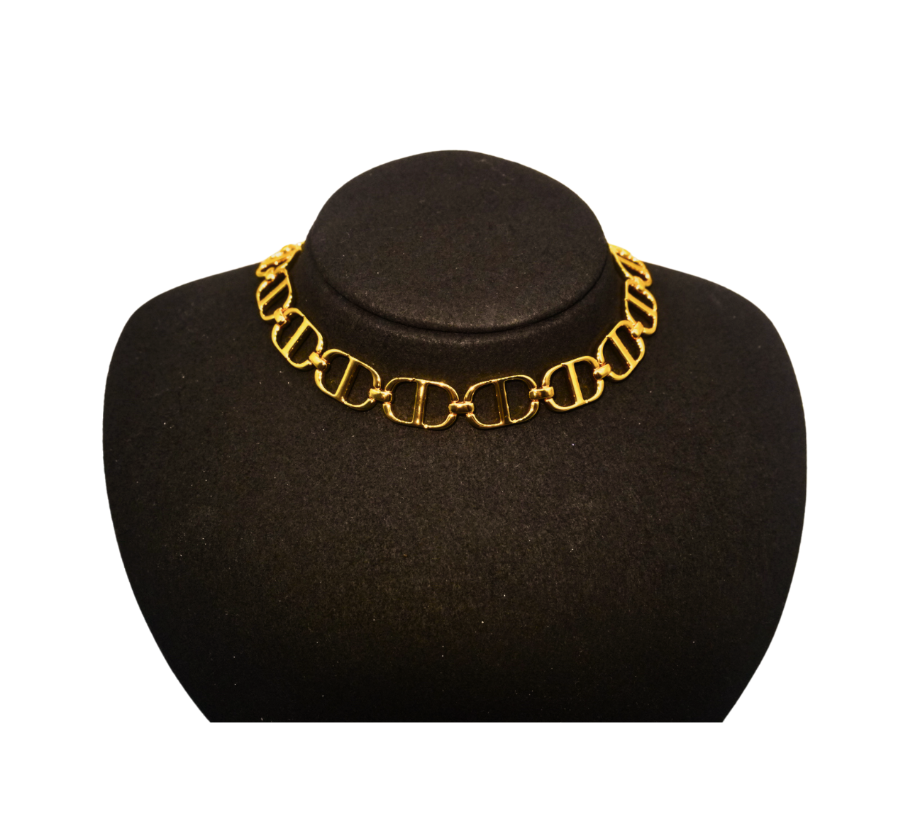 N899959-Gold-Plated Stainless Steel Statement Chain Choker