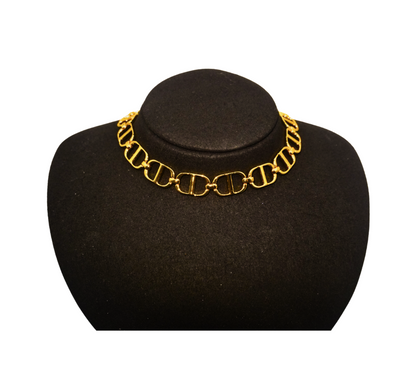 N899959-Gold-Plated Stainless Steel Statement Chain Choker