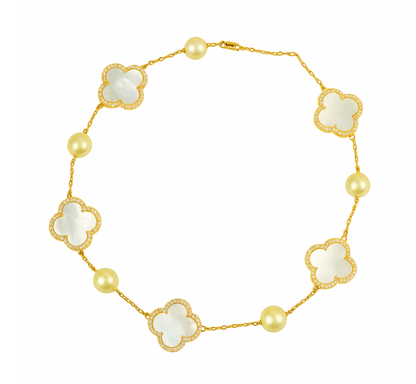 Elegant Clover Pearl Necklace(WHITE)20100