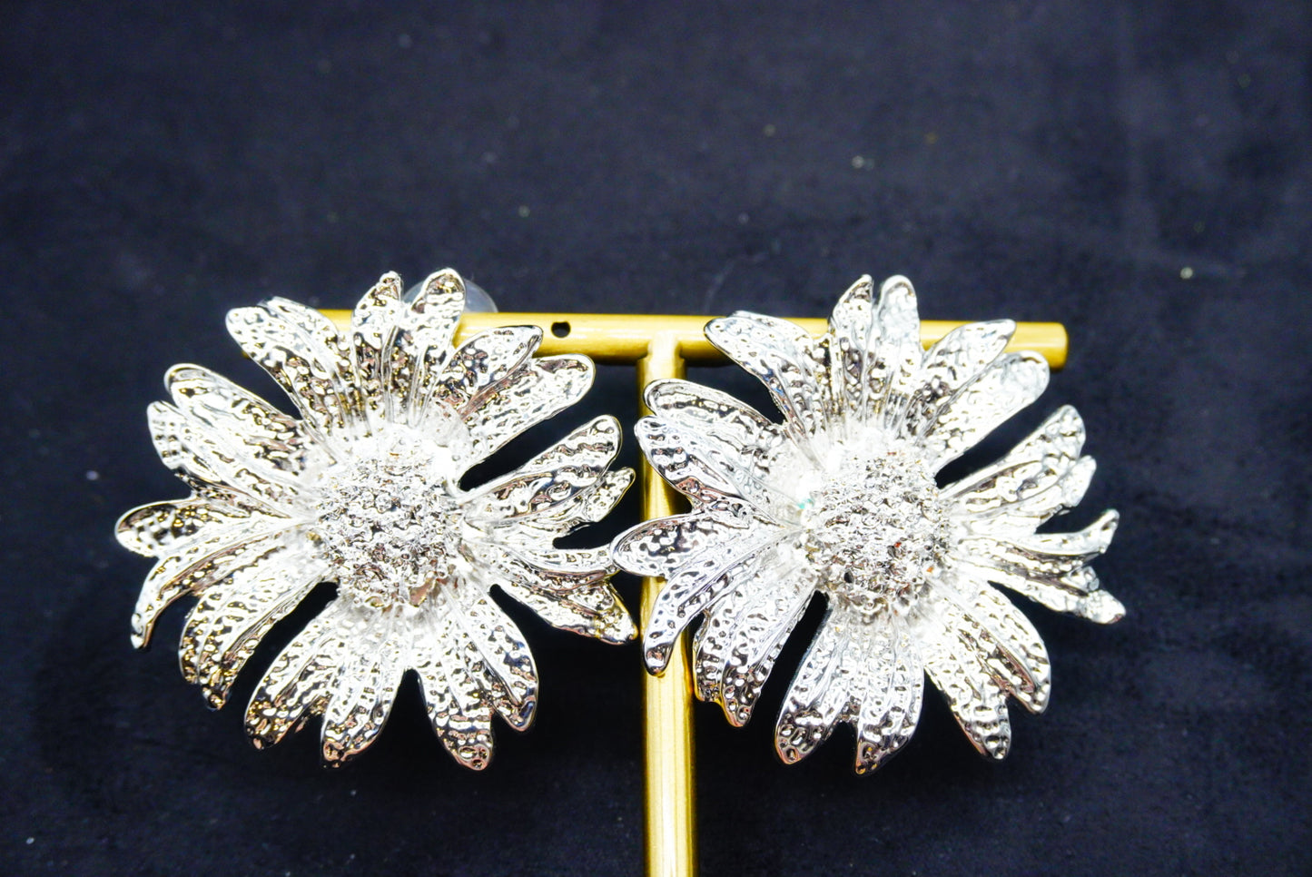 Silver Bloom Flower Stud Earrings