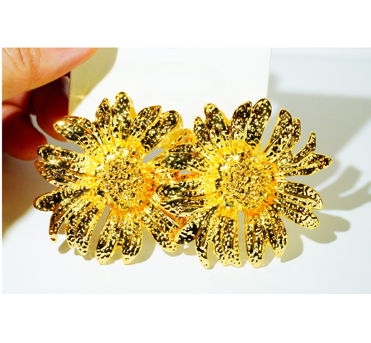 Golden Daisy Blossom Earrings